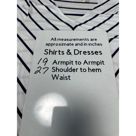 Chico's Mitered Stripe Valarie Long Sleeve V-Neck Top Size 1 US M - Picture 8 of 8